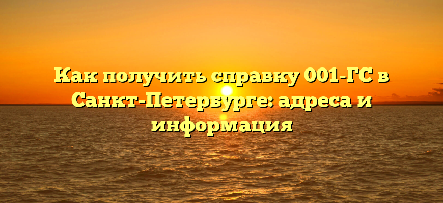 Как получить справку 001-ГС в Санкт-Петербурге: адреса и информация