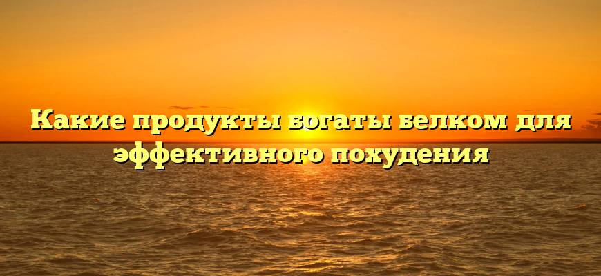 Какие продукты богаты белком для эффективного похудения