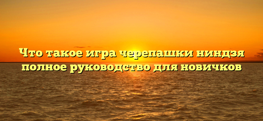 Что такое игра черепашки ниндзя полное руководство для новичков